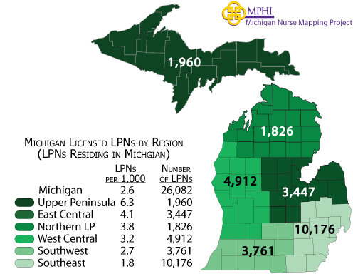 MI LPNs regional map